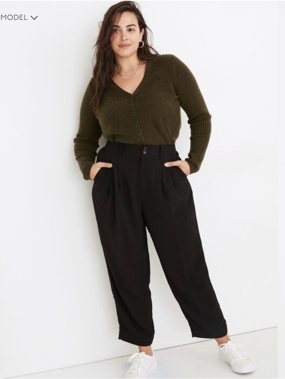 Madewell Drapey Pleated Taper Wide-Leg Pants